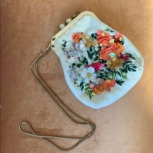 Zara Vintage Floral Embroidered Bag